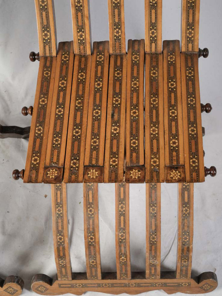 Rhythmic patterned antique dining chairs