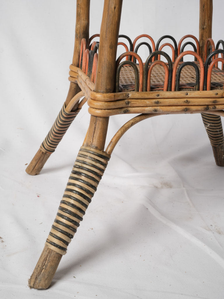 French Belle Epoque Polychrome Rattan Pedestal - 42½"