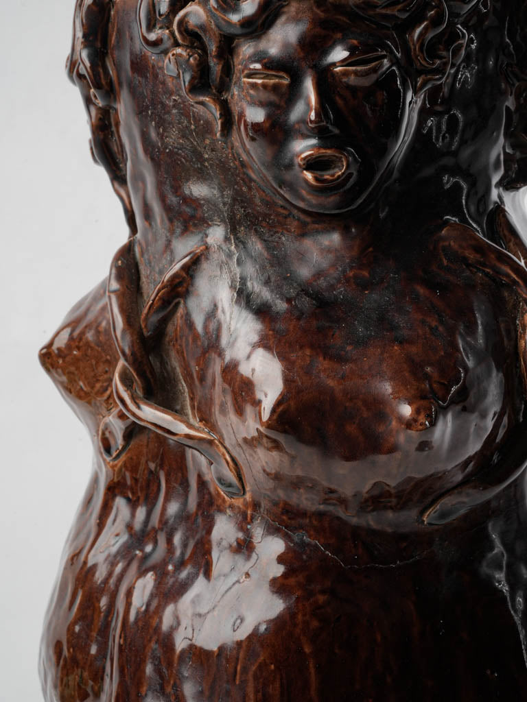 Richly colored siren vase