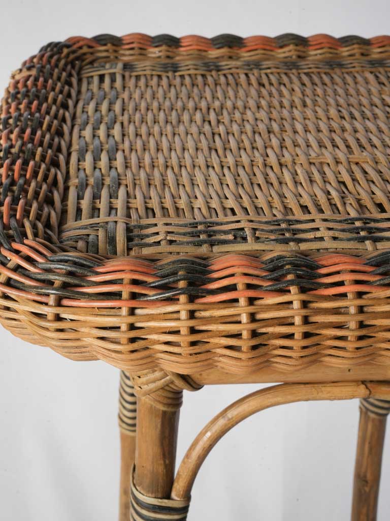 French Belle Epoque Polychrome Rattan Pedestal - 42½"