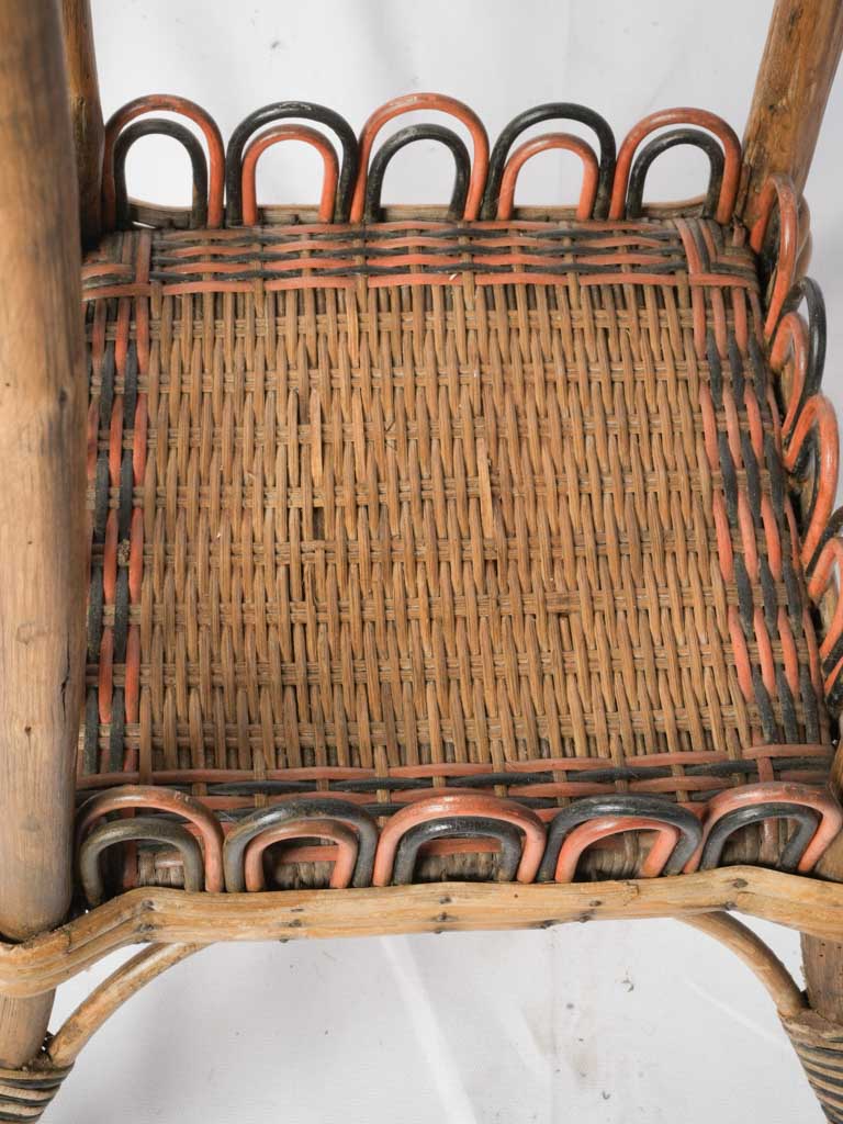 French Belle Epoque Polychrome Rattan Pedestal - 42½"