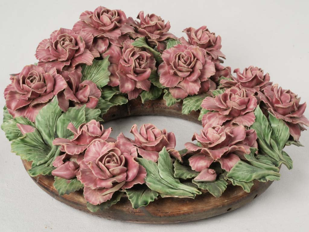 Intricate lush rose wreath