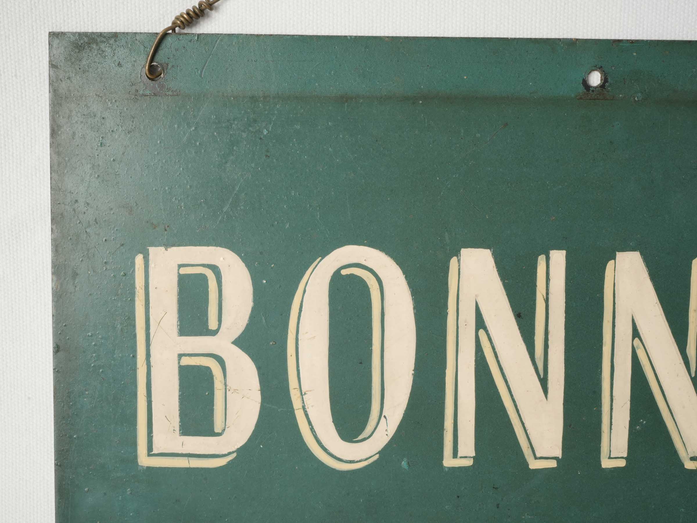 Antique Hand-Painted French Hosiery Shop Sign - 18" x 23¾"