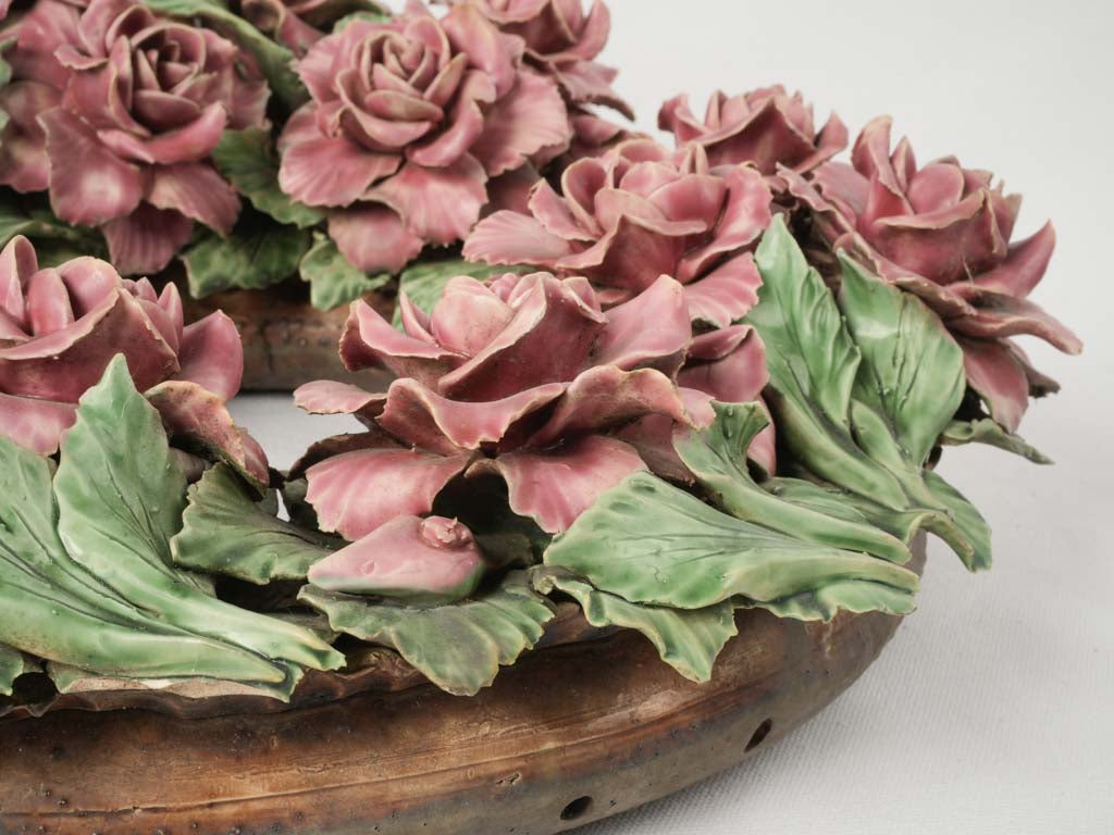 Classic botanical ceramic wreath