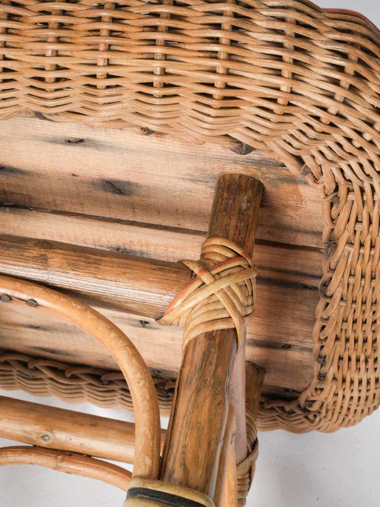 French Belle Epoque Polychrome Rattan Pedestal - 42½"