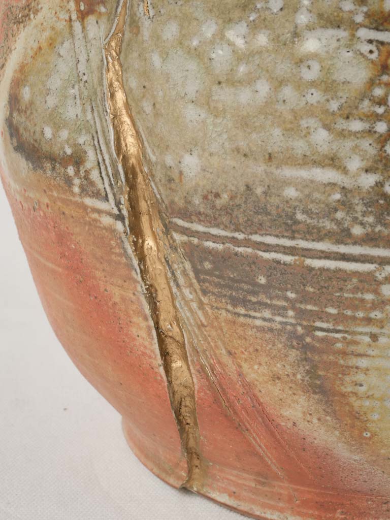 Pumpkin-ribbed decorative vessel