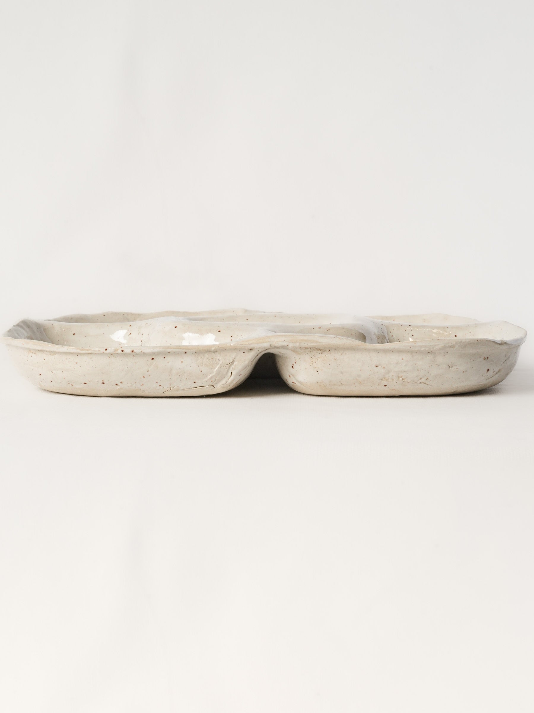 Contemporary French Artisan Ceramic Apéritif Tray - 13½" x 13½"