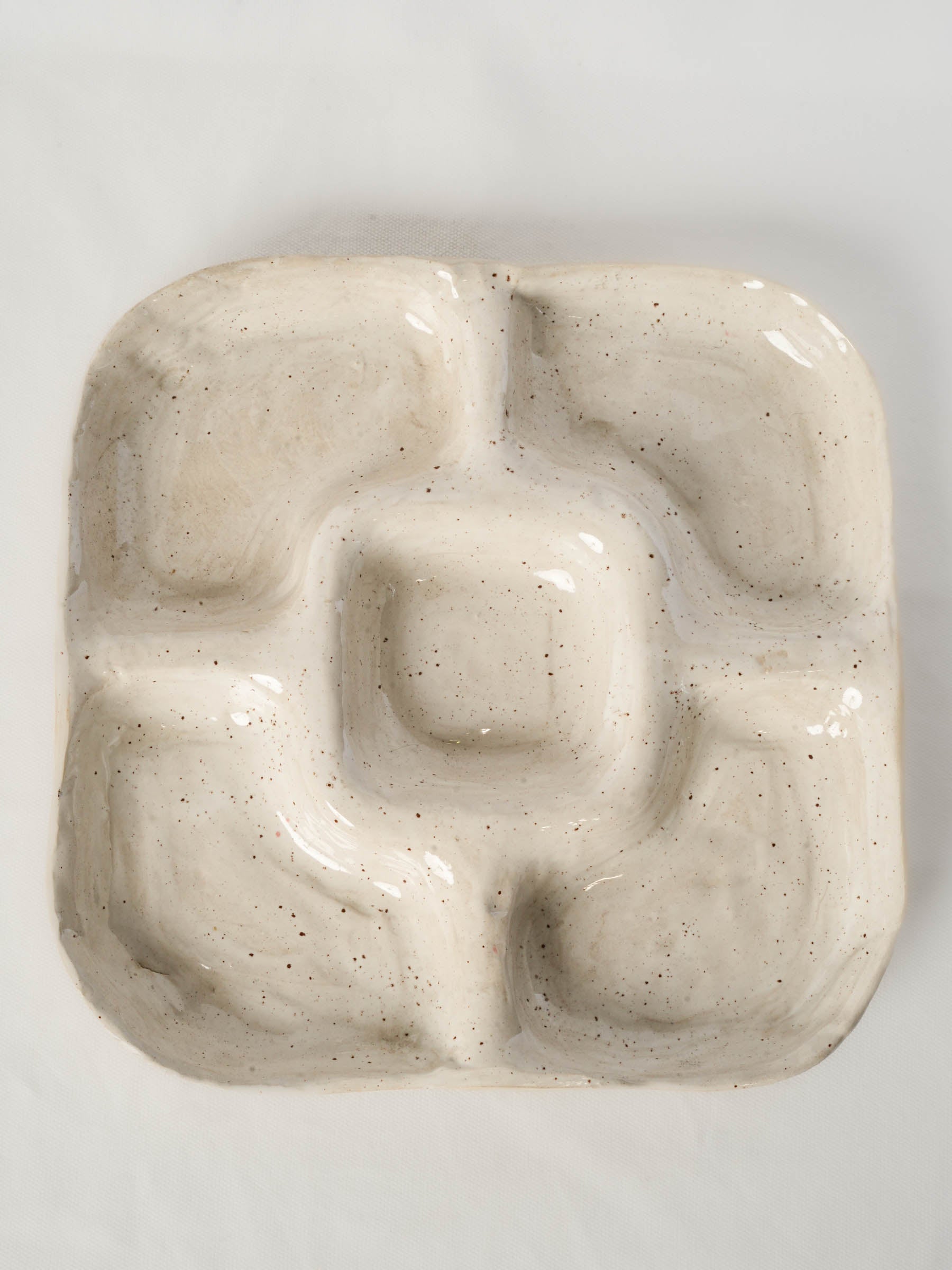 Contemporary French Artisan Ceramic Apéritif Tray - 13½" x 13½"