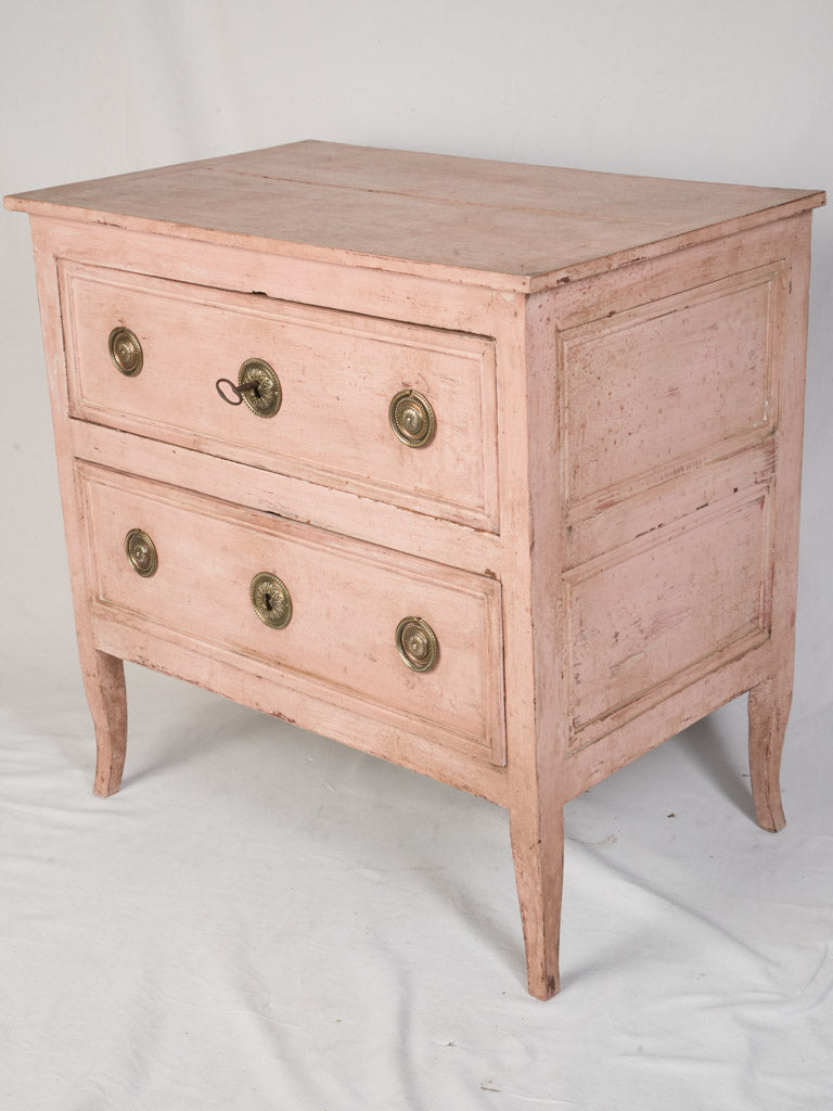 Antique Petite Louis XVI Commode Sauteuse w/ Blush Patina - 33¾" x 34¼"