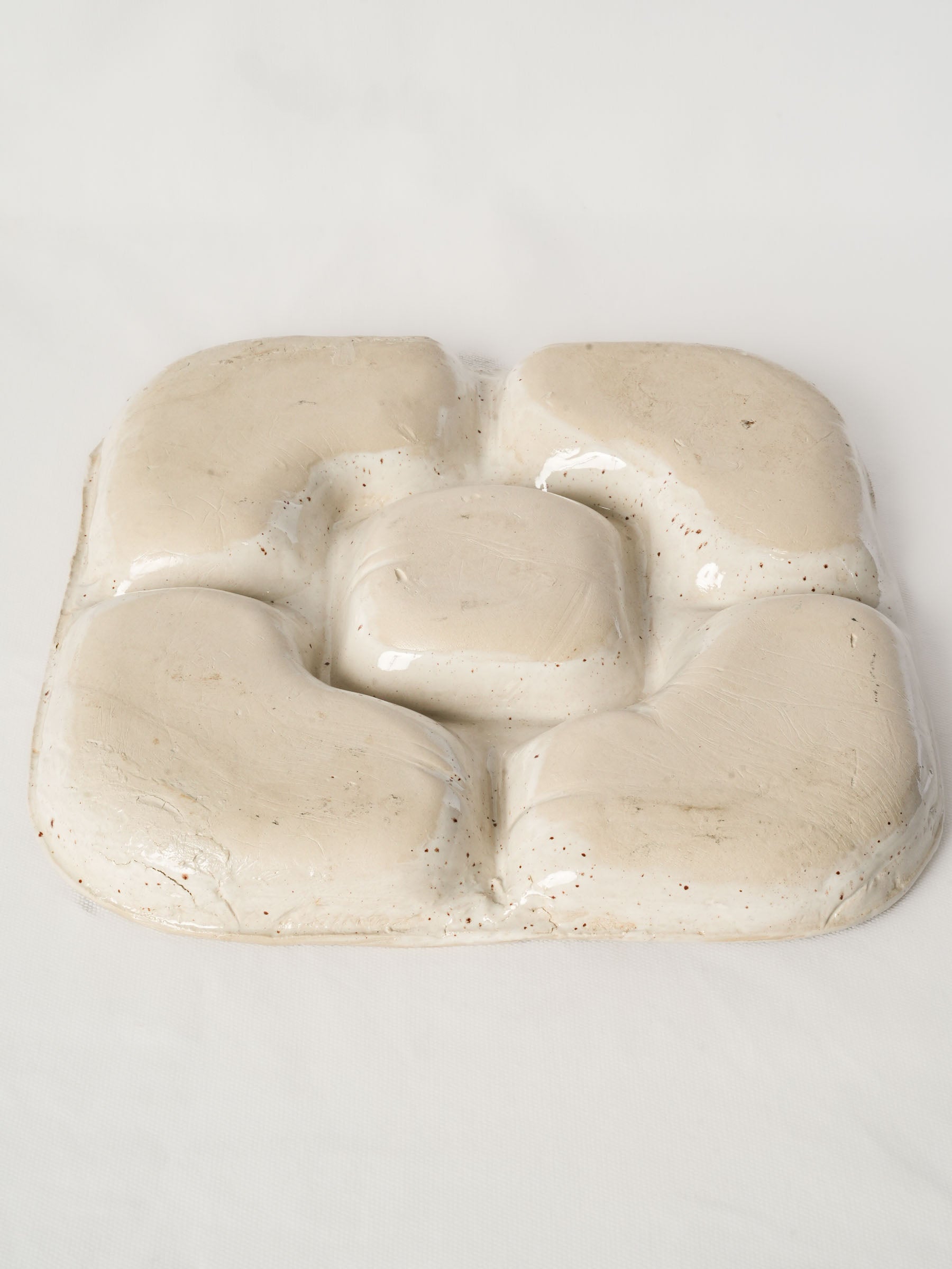 Contemporary French Artisan Ceramic Apéritif Tray - 13½" x 13½"