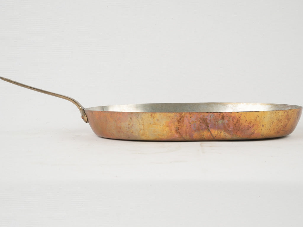 Rustic French copper frying pan