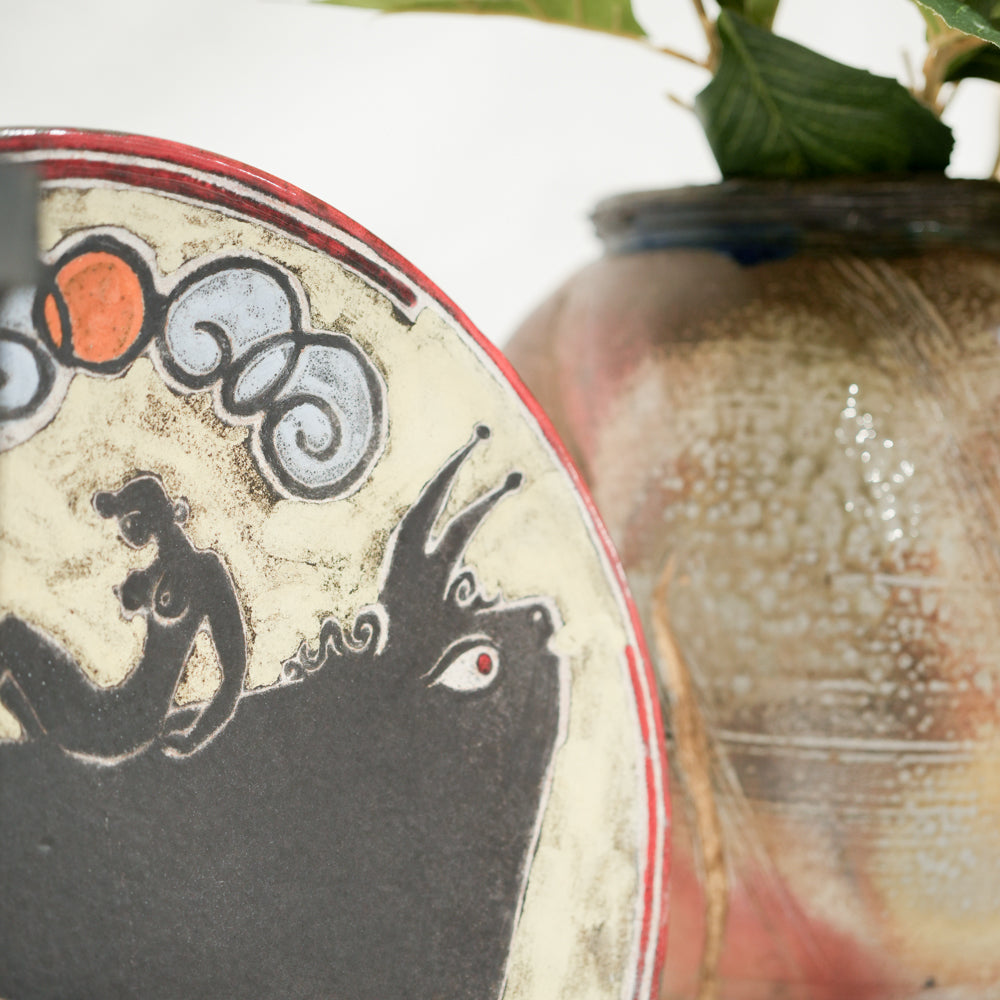 Stylish mid-century ceramic platter tableau