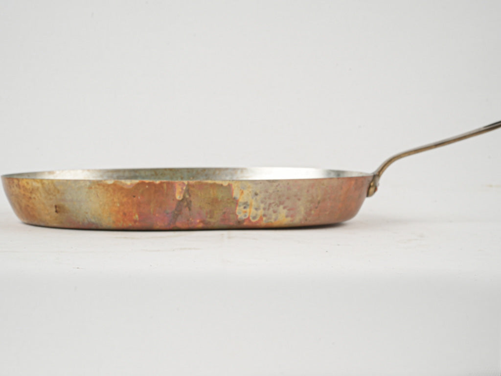 Classic vintage brass-handled sauté pan