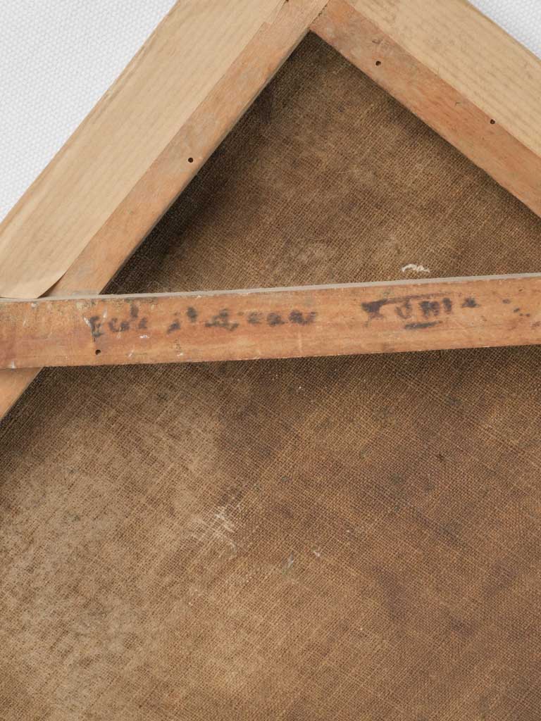 Traditional red-blue antique canvas painting