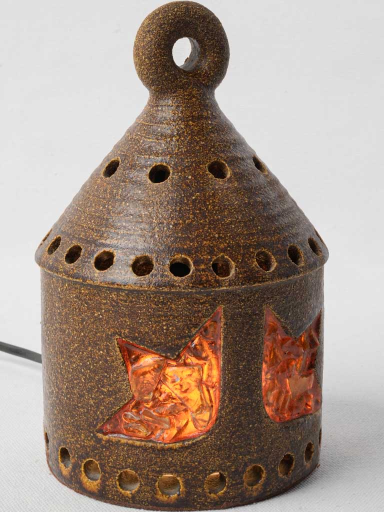 Charming Burgundy pottery lantern