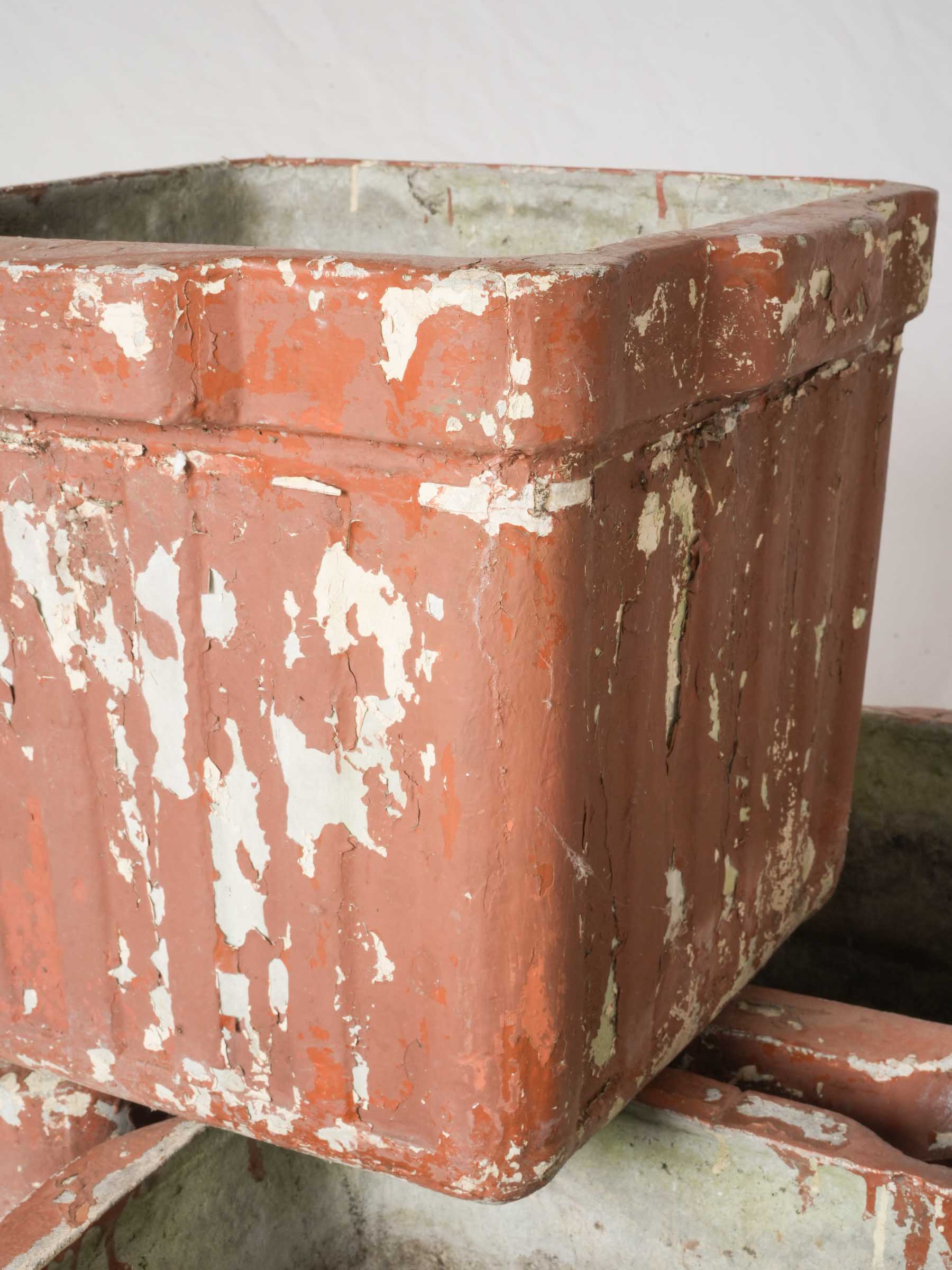 Set of Four Garden Planters w/ Weathered Finish, Attributed to Willy Guhl - 14¼" x 17"