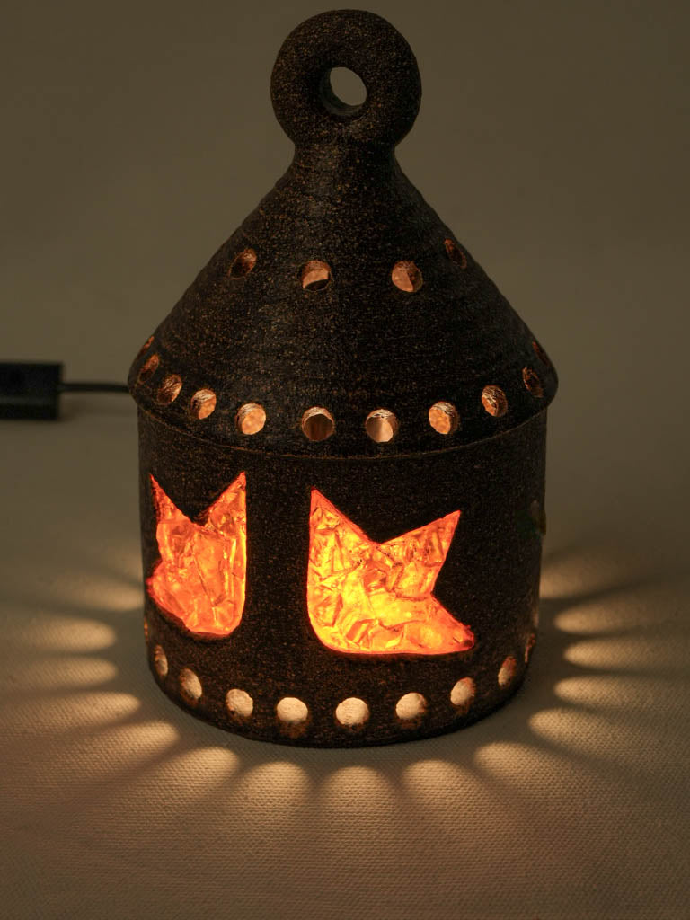 Whimsical earthy-toned lamp