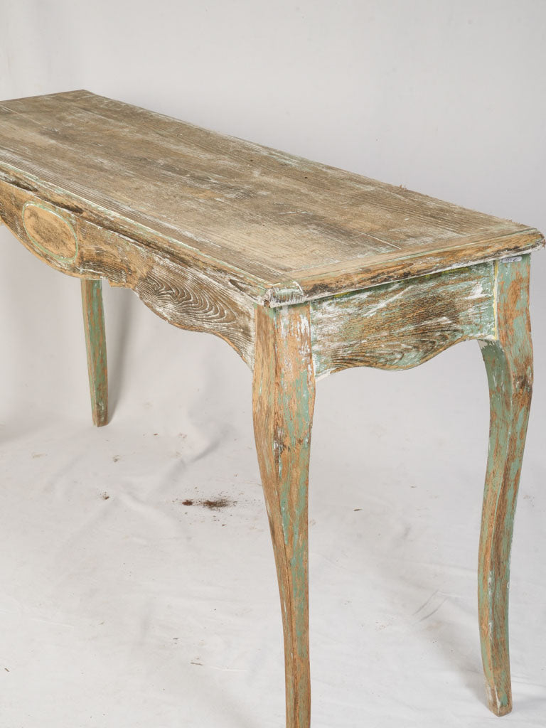 Vintage French Louis XV Style Oak Console Table - 59"
