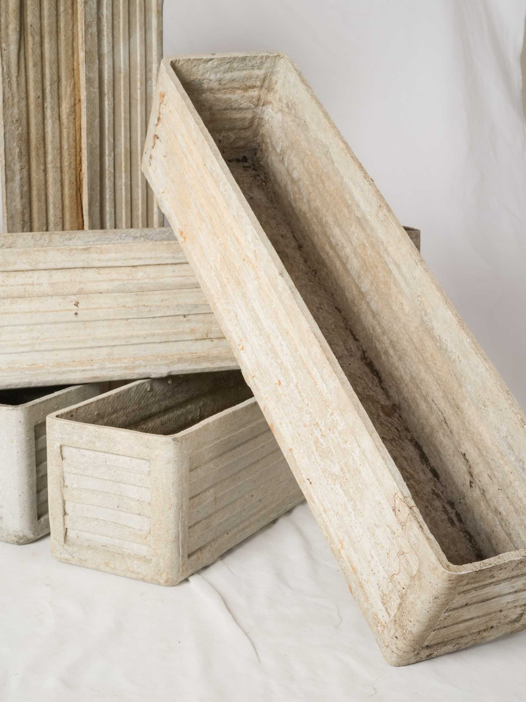 Set of Six Mid-Century Rectangular Planters, Willy Guhl for Eternit, c. 1950s - 35½"