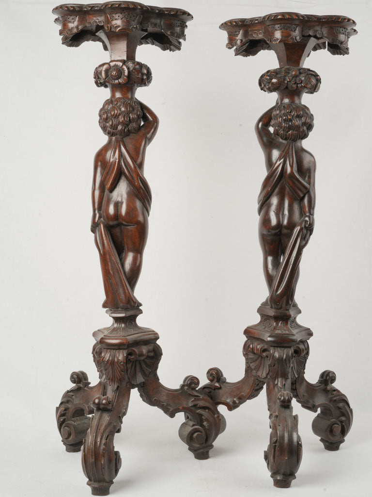 Grandeur Rococo-style wooden pedestals