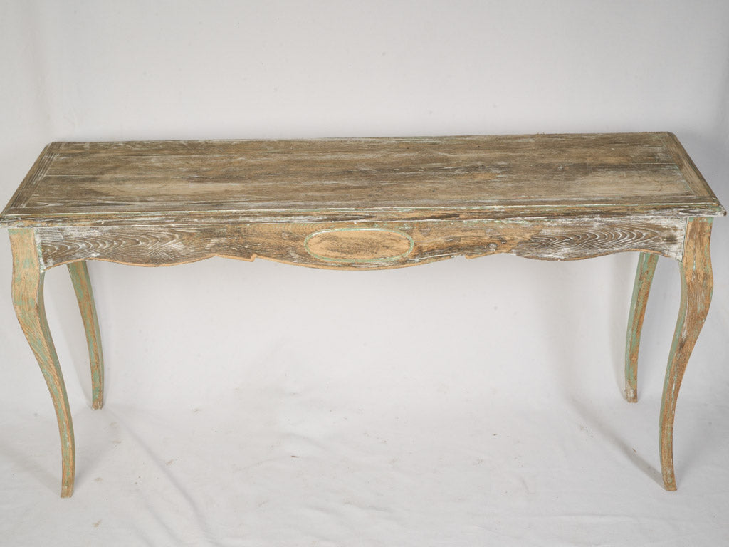 Vintage French Louis XV Style Oak Console Table - 59"
