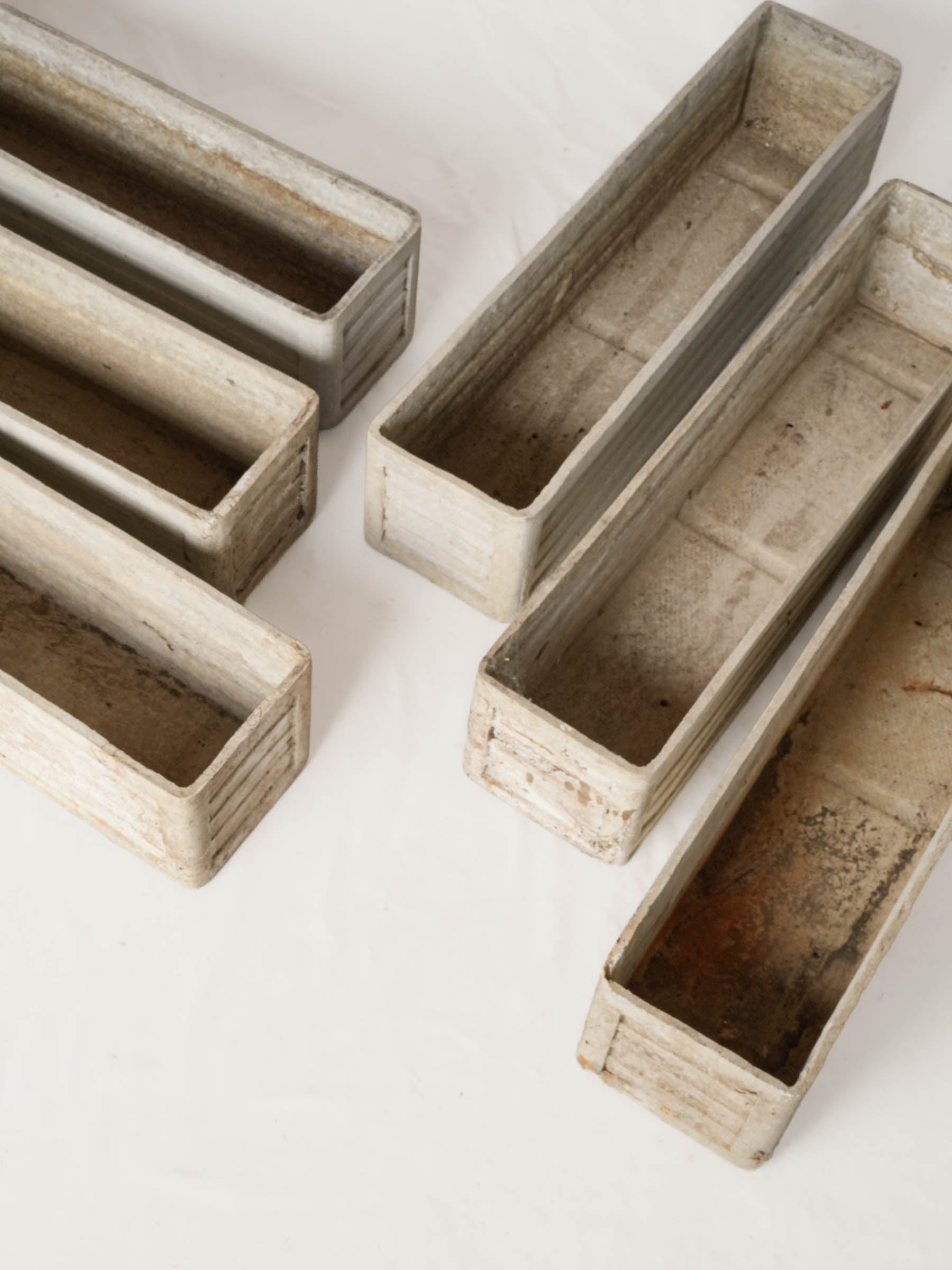 Set of Six Mid-Century Rectangular Planters, Willy Guhl for Eternit, c. 1950s - 35½"