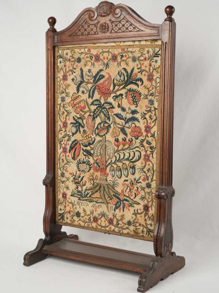 Antique exquisite wooden fire screen