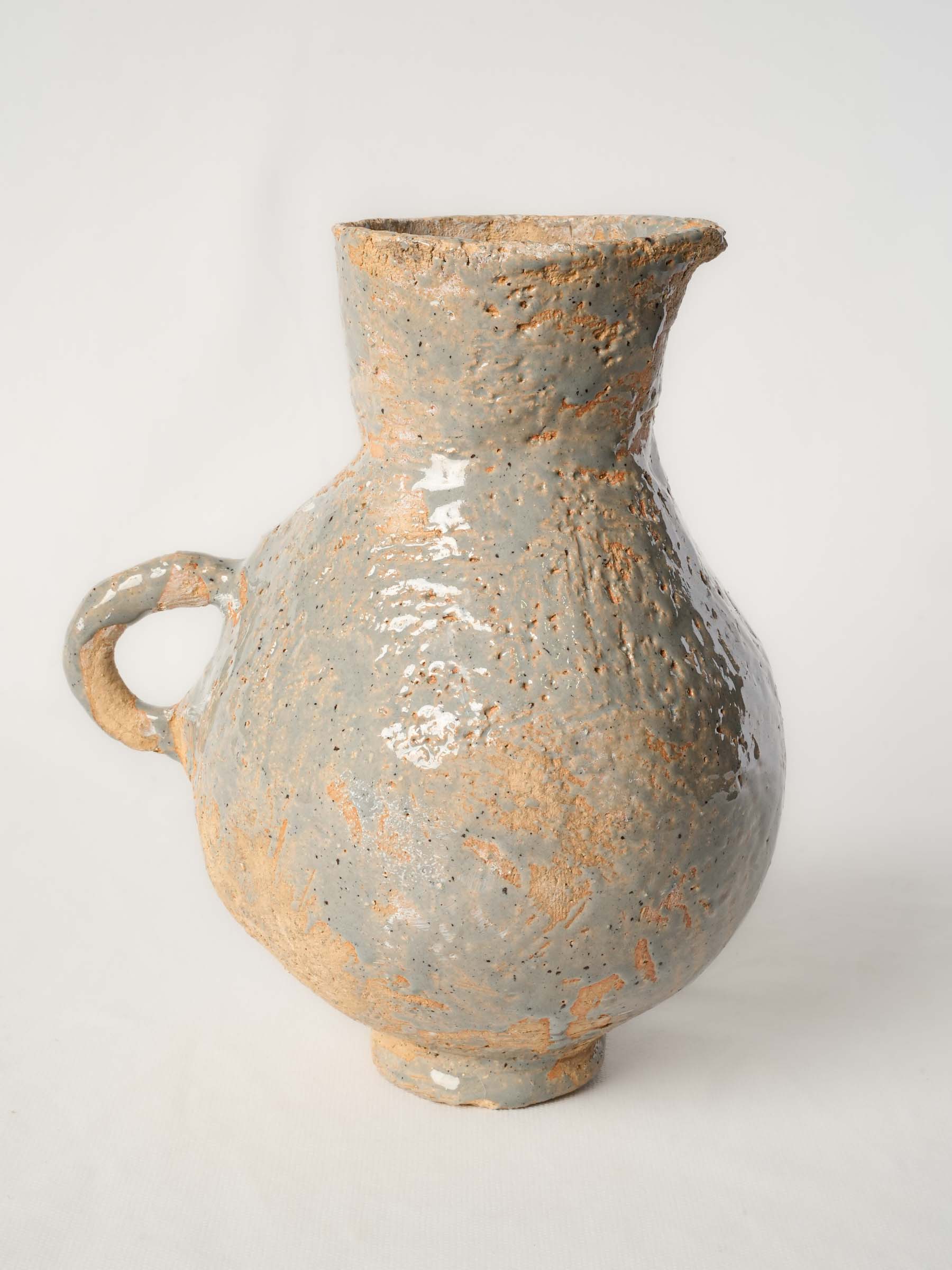 Contemporary French Artisan Ceramic Pitcher - 10¾"