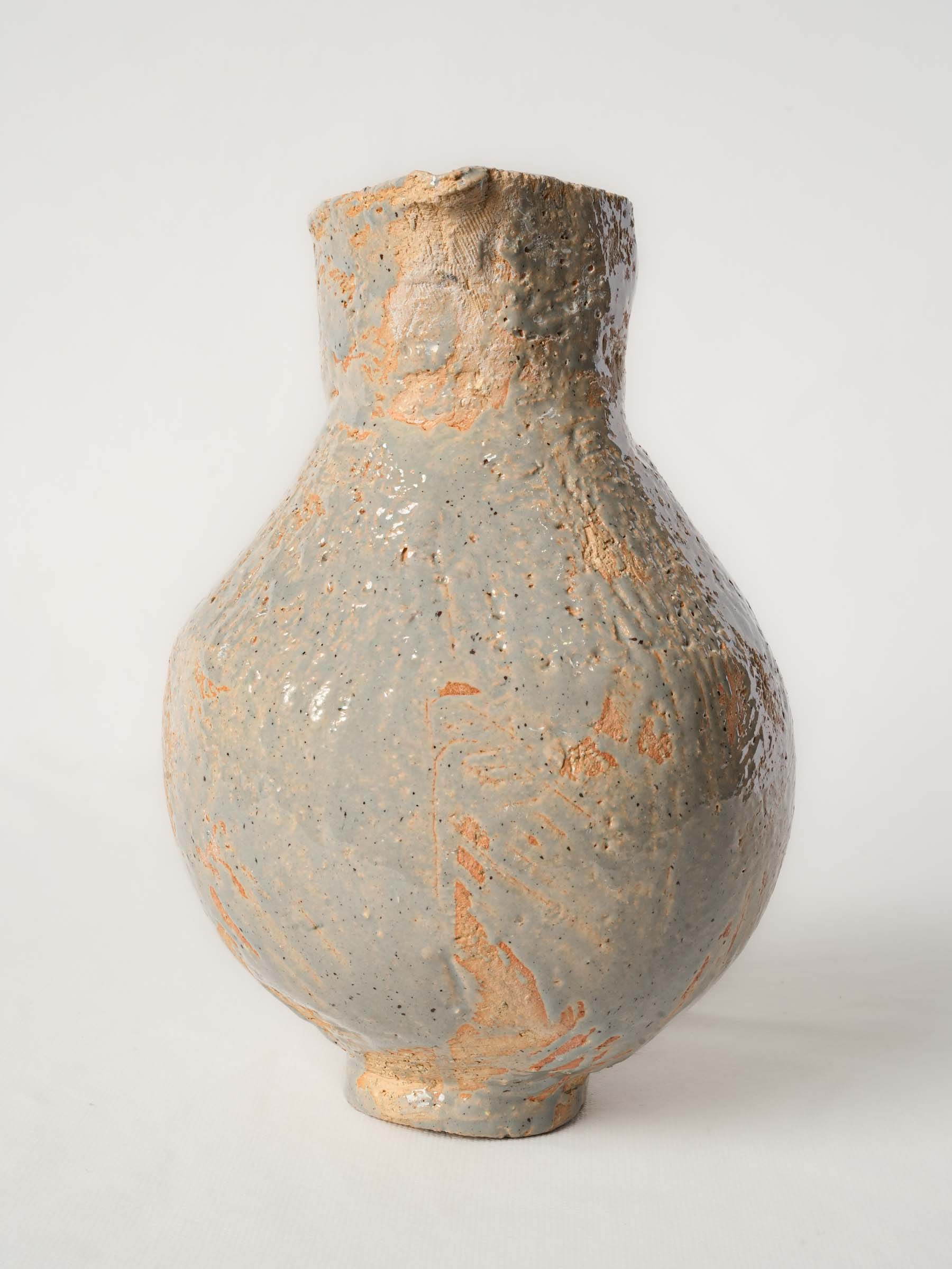 Contemporary French Artisan Ceramic Pitcher - 10¾"