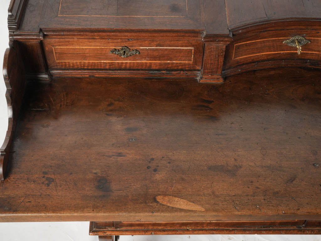 Sculptural Walnut Writing Desk from Northern Italy Circa 1800 - 59"