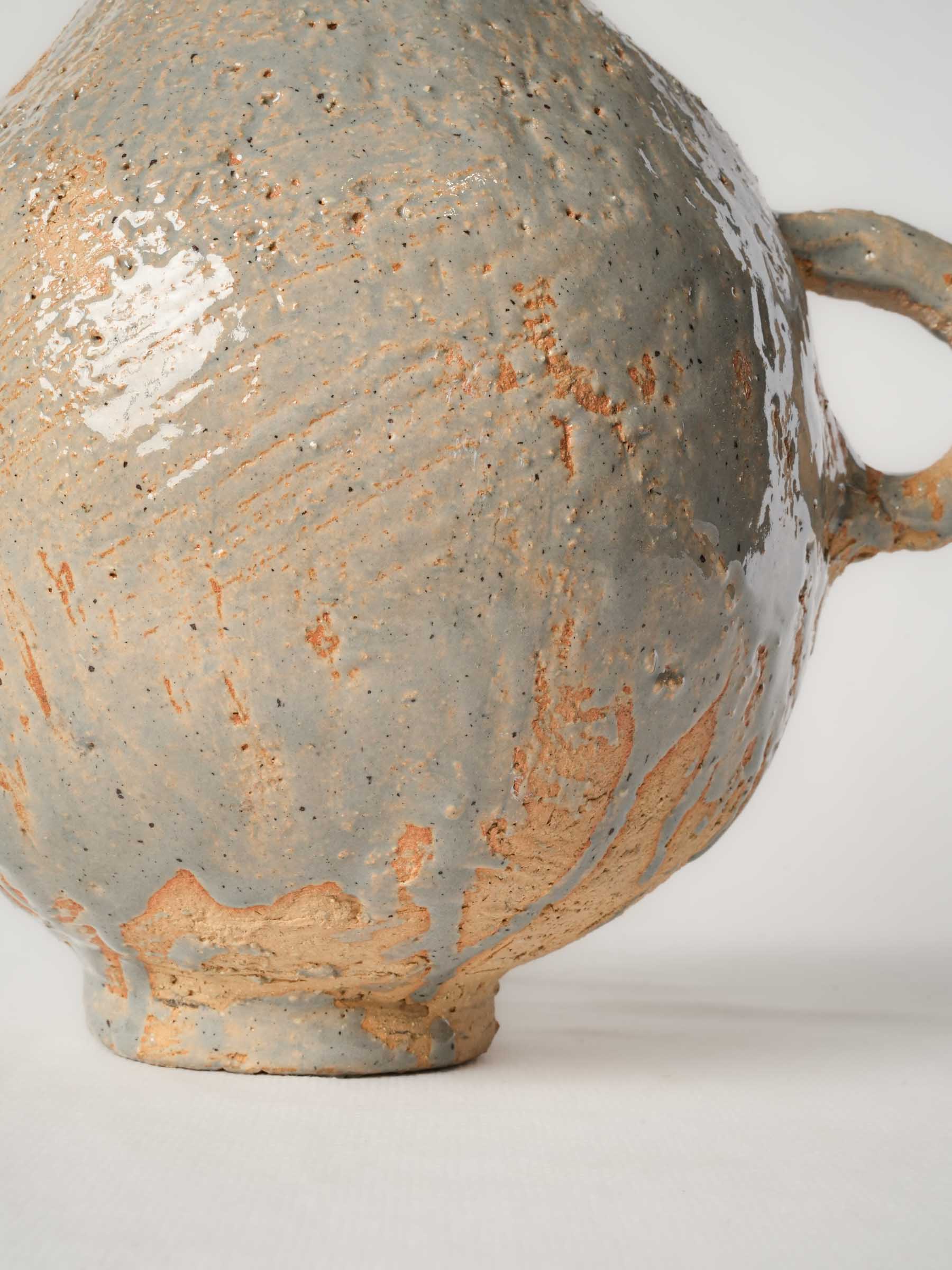 Contemporary French Artisan Ceramic Pitcher - 10¾"
