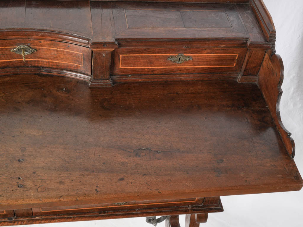 Sculptural Walnut Writing Desk from Northern Italy Circa 1800 - 59"