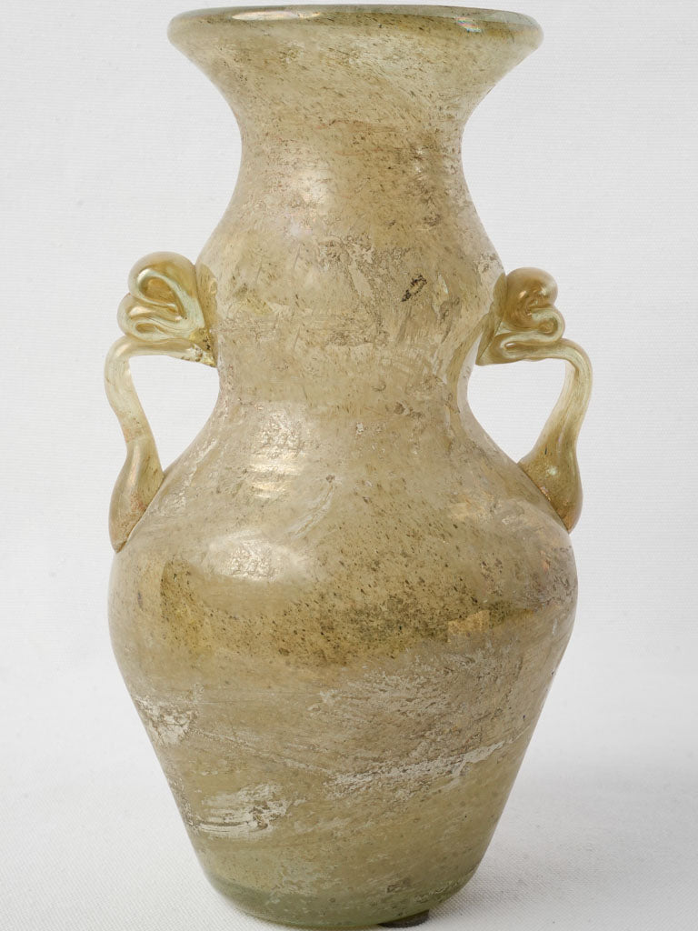 Unique patina mid-century glass vase