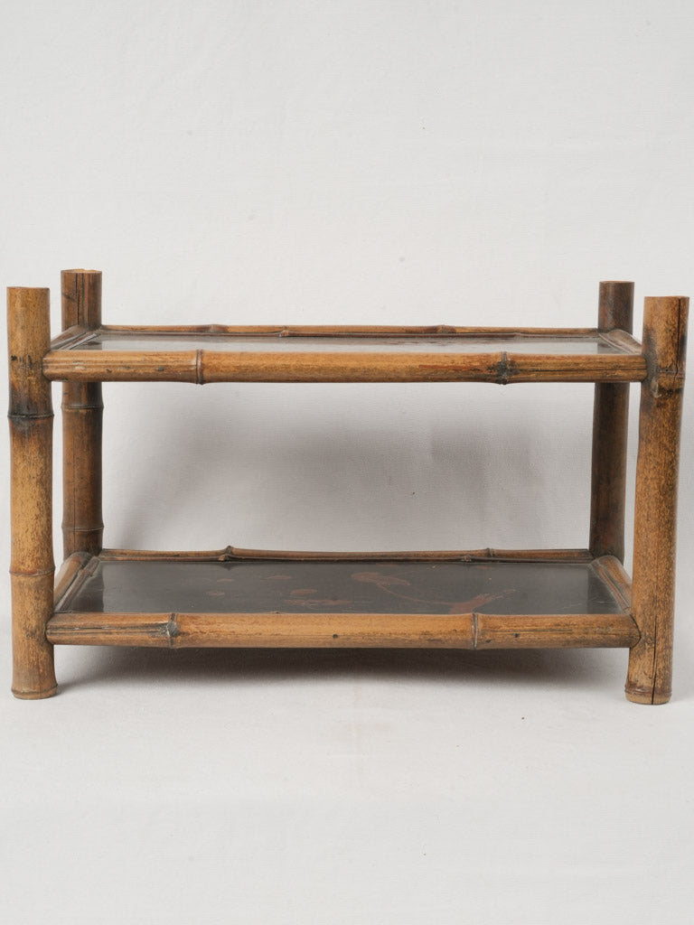 Elegant two-tiered bamboo table