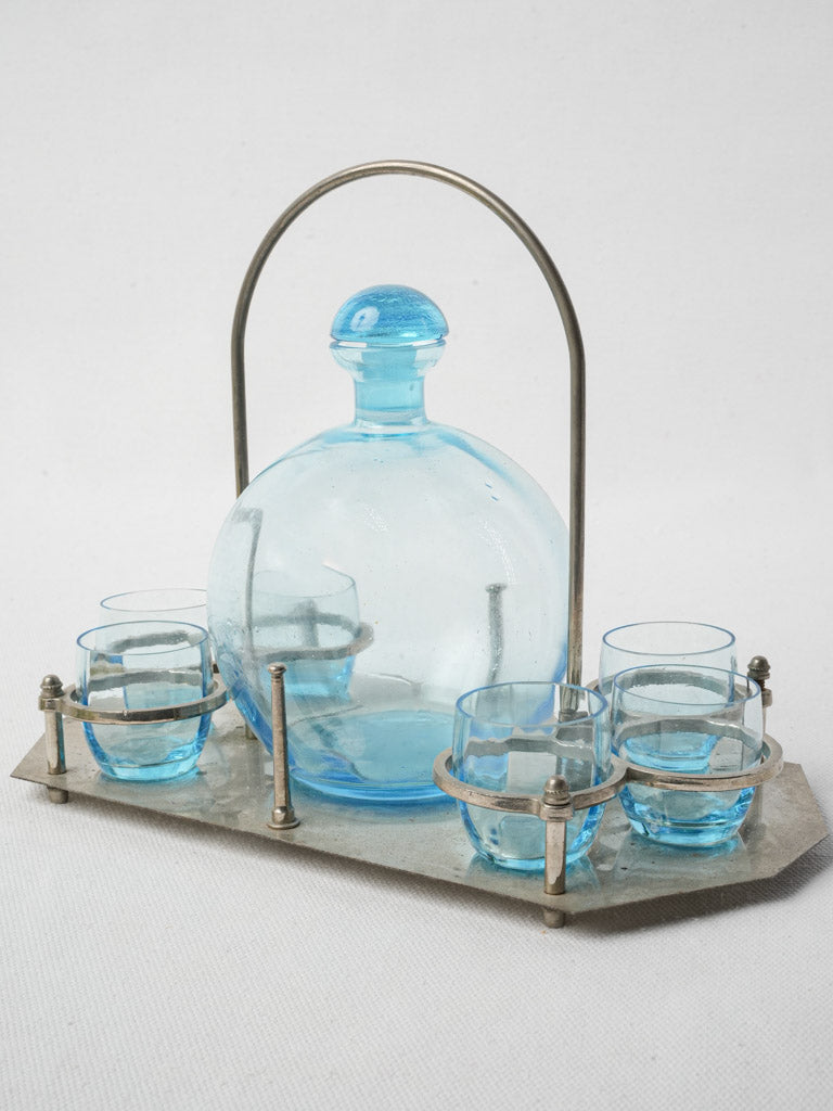 Antique soft blue glassware