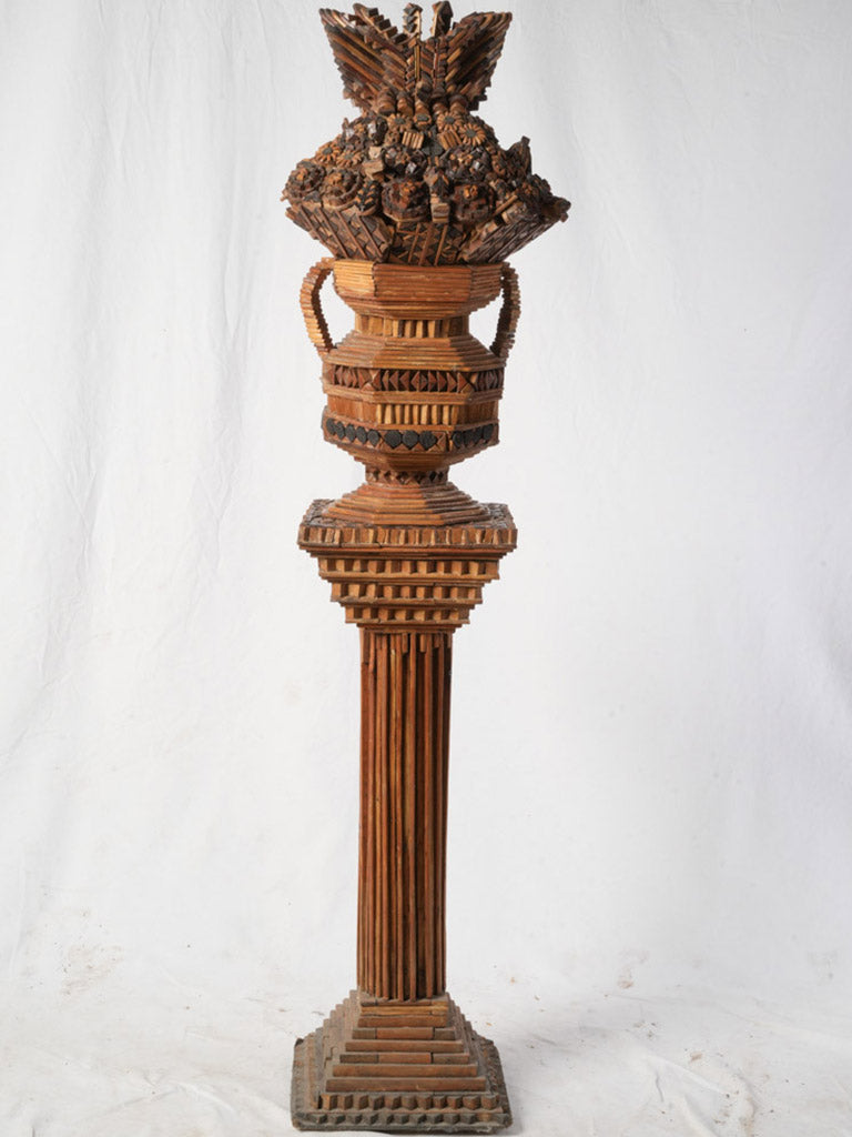 Handcrafted wooden bouquet sculpture