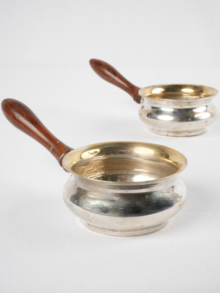 Antique silver-plated decorative cooking pots