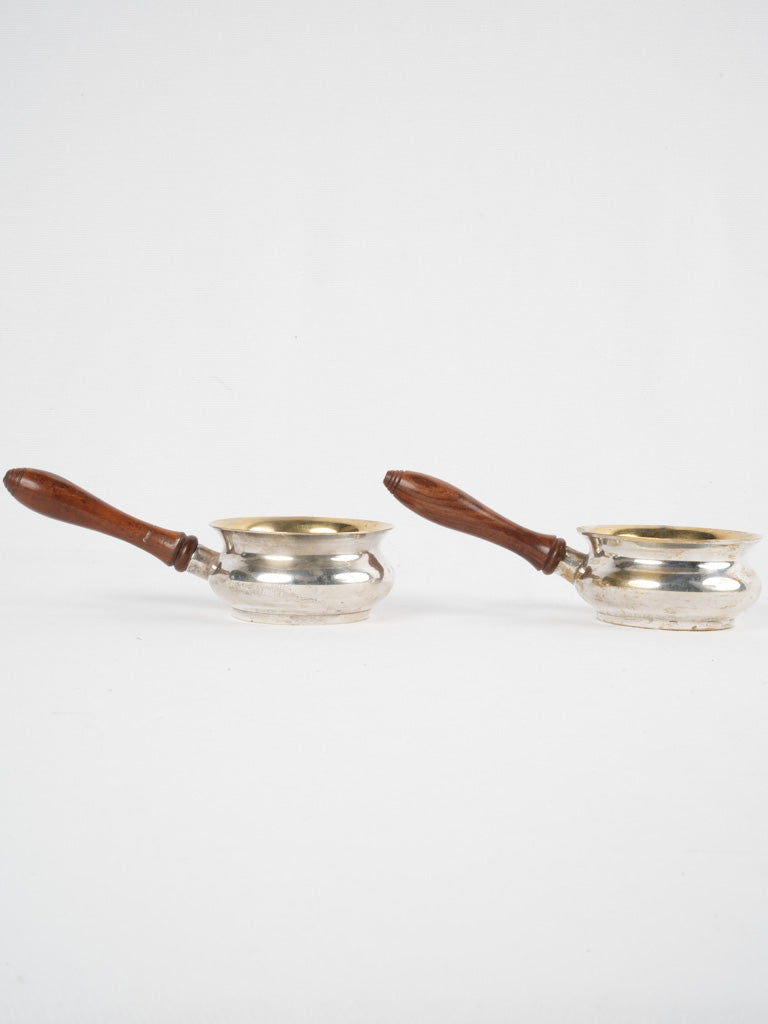 Elegant tarnished mini silver cooking sets