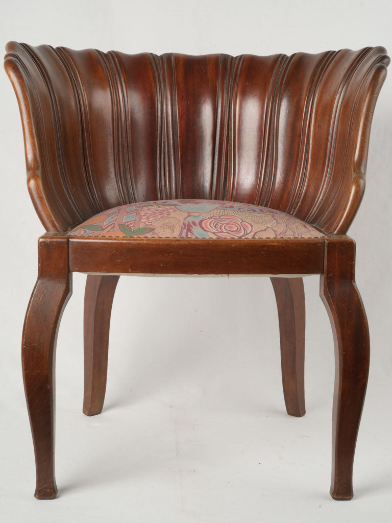 Sculptural floral-patterned vanity seat
