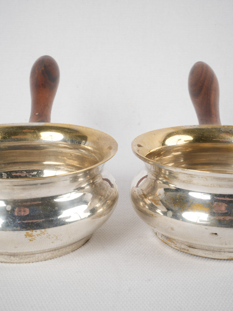 Timeless antique small silver-plated pots