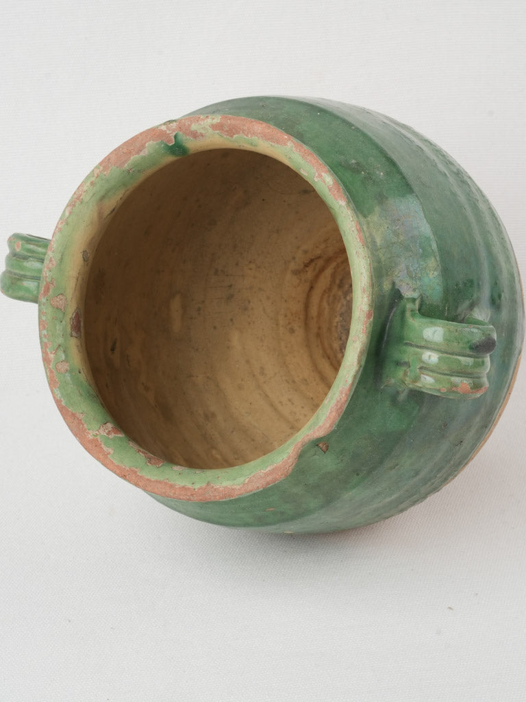 Vintage French green-glazed container
