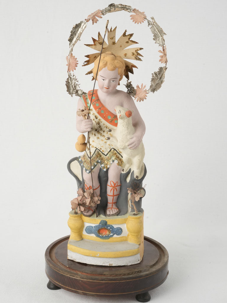 Antique vibrantly-colored terracotta statue