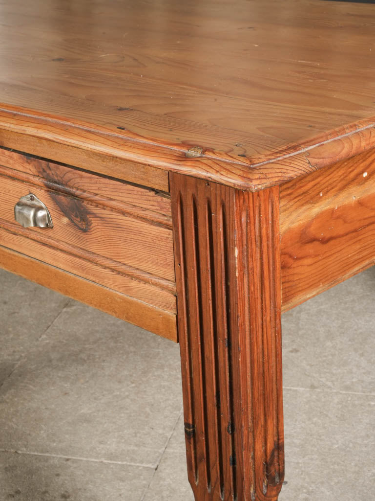 Large French Pitch Pine Shop Table c. 1900 - 95"