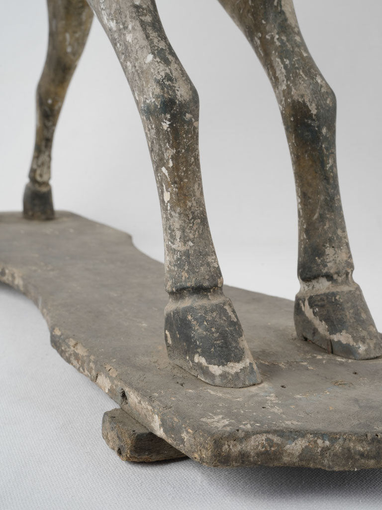 Crafted, weathered, 19th-century toy horse