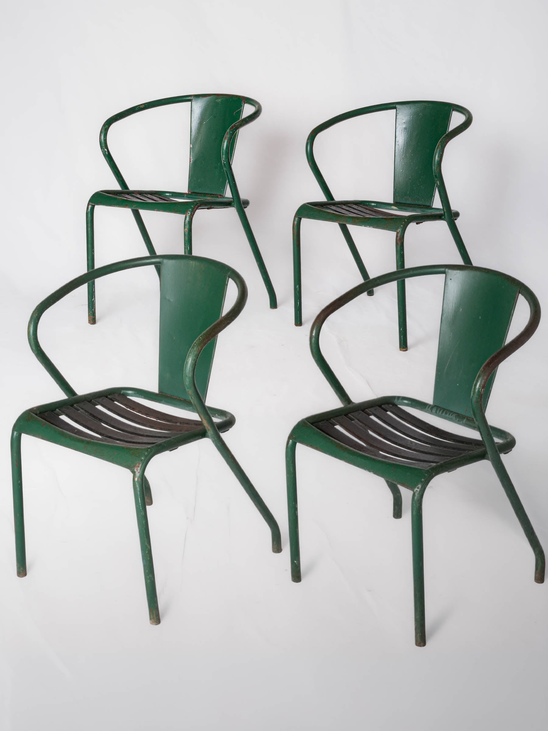 Set of Four Vintage Tolix FT5 Bistro Armchairs