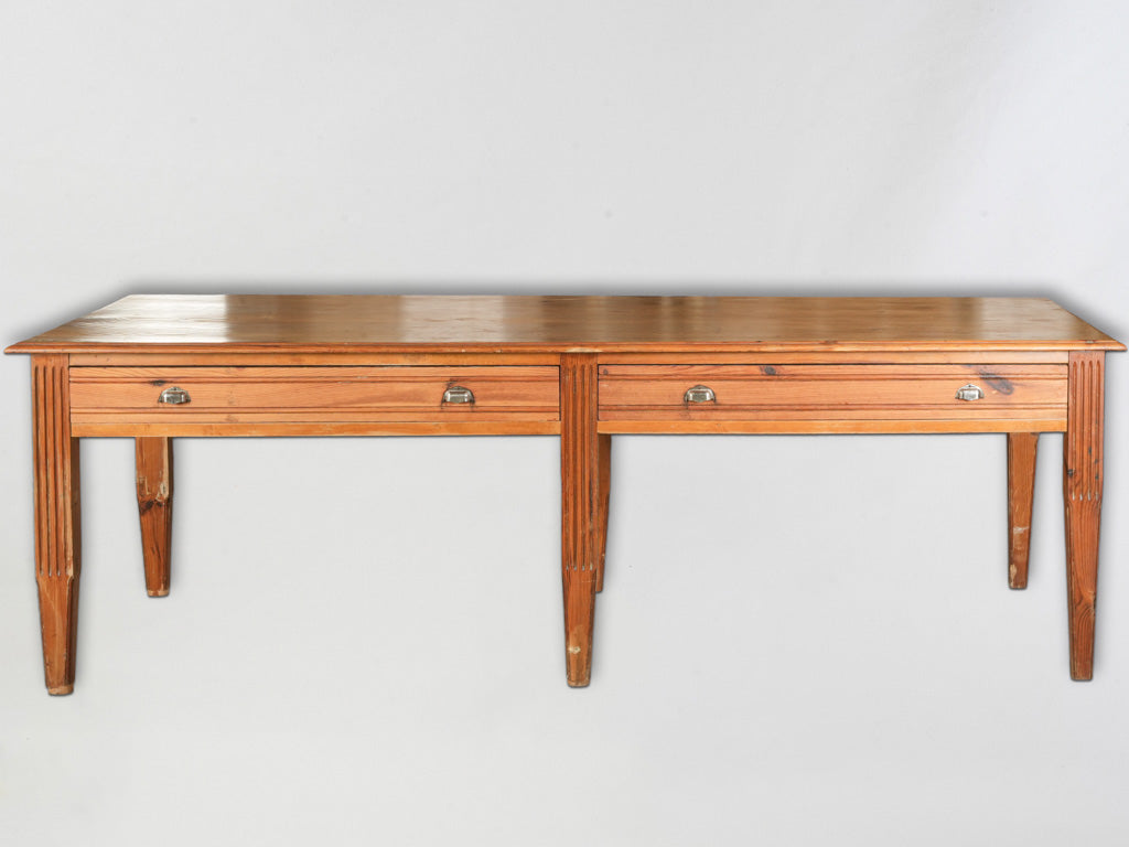 Large French Pitch Pine Shop Table c. 1900 - 95"