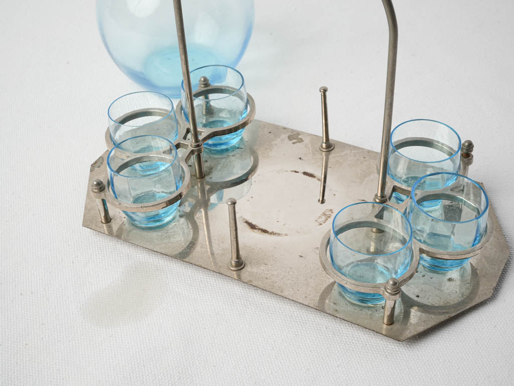 Sleek metal and glassware