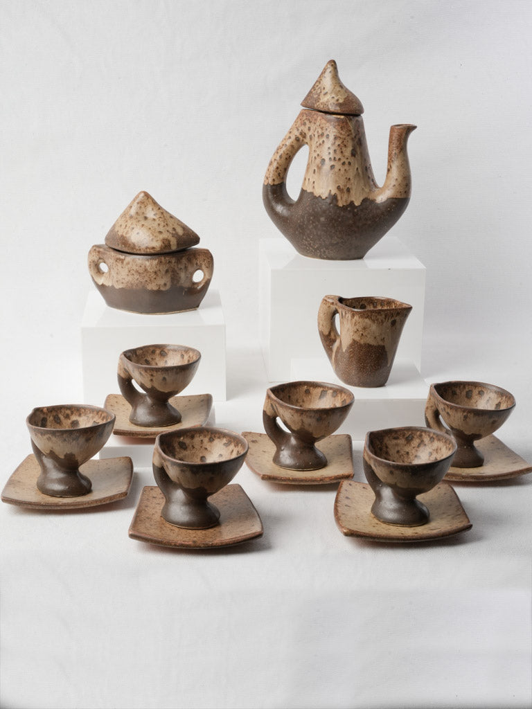 Sculptural vintage ceramic coffee set