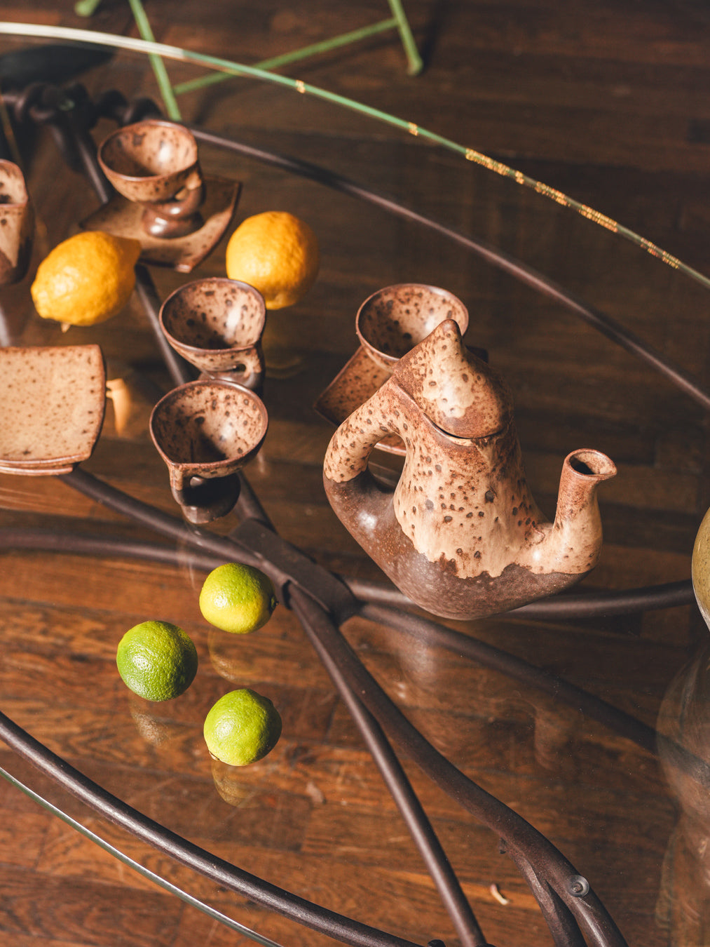 Textured finish ceramic coffee service