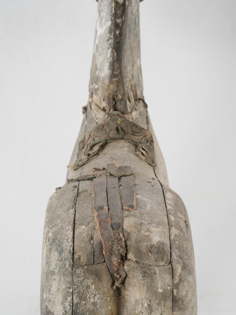 Serene, aged, Equestrian wooden figurine